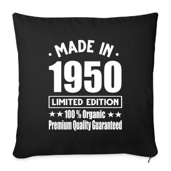 Made in 1950's Vintage Retro Limited Edition - Sofa pillowcase 17,3'' x 17,3'' (45 x 45 cm) - black - Front