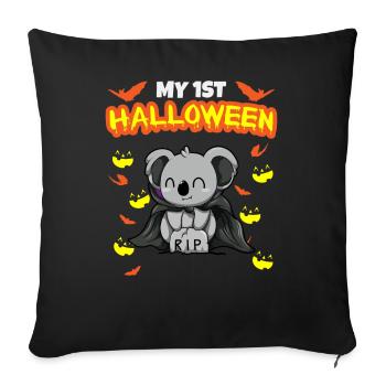 My First Halloween Scary Hallow's Eve Birthday - Sofa pillowcase 17,3'' x 17,3'' (45 x 45 cm) - black - Front