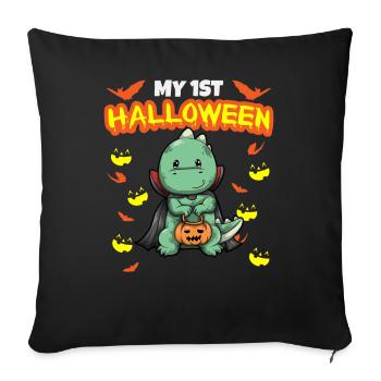My First Halloween Scary Hallow's Eve Birthday - Sofa pillowcase 17,3'' x 17,3'' (45 x 45 cm) - black - Front