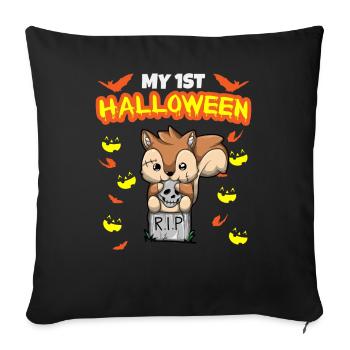 My First Halloween Scary Hallow's Eve Birthday - Sofa pillowcase 17,3'' x 17,3'' (45 x 45 cm) - black - Front