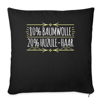 Huzule Haare Reiter Pferd - Sofakissenbezug 45 x 45 cm - Schwarz - Vorne