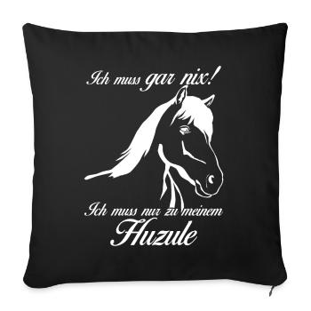 Huzule Reiter Pferd Reiten - Sofakissenbezug 45 x 45 cm - Schwarz - Vorne
