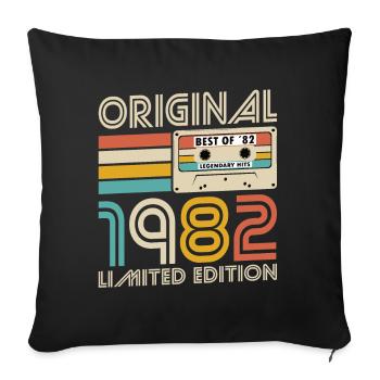 40e anniversaire né en 1982 Original 1982 - Housse de coussin décorative 45 x 45 cm - noir - Devant