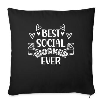 Meilleur travailleur social de tous les temps En travail social - Housse de coussin décorative 45 x 45 cm - noir - Devant