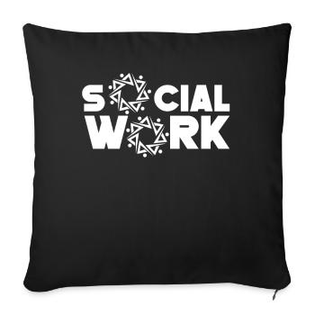 Travail social Travail social Profession de travailleur social - Housse de coussin décorative 45 x 45 cm - noir - Devant