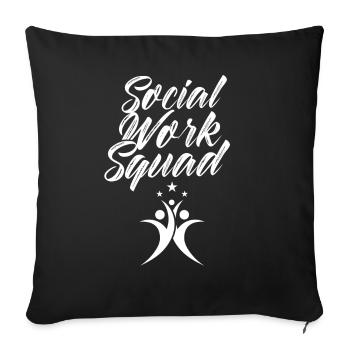 Team Social Work Social Work Social Workers - Sofa pillowcase 17,3'' x 17,3'' (45 x 45 cm) - black - Front