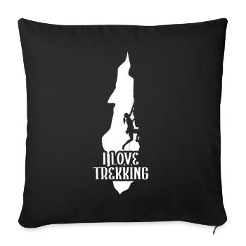 I love trekking hike hikers hiking - Sofa pillowcase 17,3'' x 17,3'' (45 x 45 cm) - black - Front