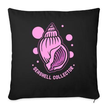 Shell Collector Shell Collector Shells Collecting - Sofa pillowcase 17,3'' x 17,3'' (45 x 45 cm) - black - Front