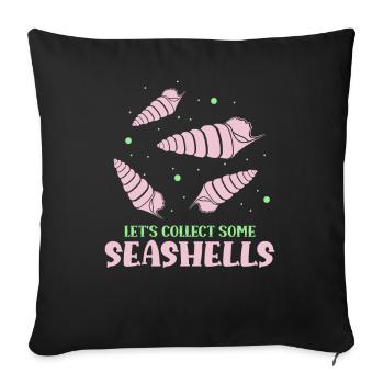 Let's collect shells shell collectors shell collectors - Sofa pillowcase 17,3'' x 17,3'' (45 x 45 cm) - black - Front