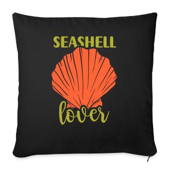 Shell Lovers Collect Shell Collector Shells - Sofa pillowcase 17,3'' x 17,3'' (45 x 45 cm) - black - Front