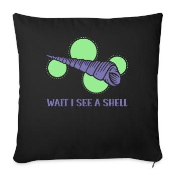 Waiting I See A Shell Collecting Shells - Sofa pillowcase 17,3'' x 17,3'' (45 x 45 cm) - black - Front