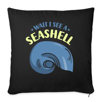 Waiting I See A Shell Collecting Shells - Sofa pillowcase 17,3'' x 17,3'' (45 x 45 cm) - black - Front