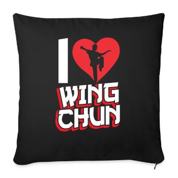 Ich Liebe Wing Chun Kampfkunst Trainer Kampfsport - Sofakissenbezug 45 x 45 cm - Schwarz - Vorne