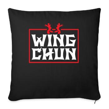 Wing Chun Training Trainer Kampfkunst Kampfsport - Sofakissenbezug 45 x 45 cm - Schwarz - Vorne