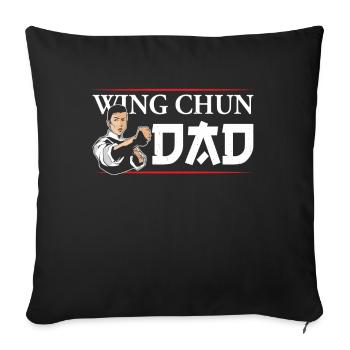 Wing Chun Vater Kampfkunst Kampfsport Trainer - Sofakissenbezug 45 x 45 cm - Schwarz - Vorne