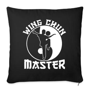 Wing Chun Meister Kampfkunst Kampfsport Trainer - Sofakissenbezug 45 x 45 cm - Schwarz - Vorne