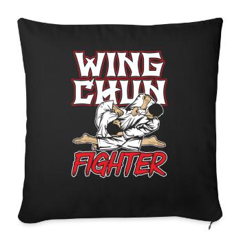 Wing Chun Fighter Martial Arts Martial Arts Trainer - Sofa pillowcase 17,3'' x 17,3'' (45 x 45 cm) - black - Front
