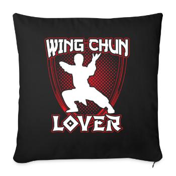 Wing Chun Lover Entraîneur Arts Martiaux Arts Martiaux Arts Martiaux Arts Martiaux - Housse de coussin décorative 45 x 45 cm - noir - Devant