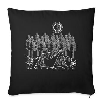 Mountain Sports Hiking Forest Moon Camping - Sofa pillowcase 17,3'' x 17,3'' (45 x 45 cm) - black - Front