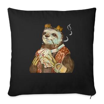 Steampunk Sloth - Sofa pillowcase 17,3'' x 17,3'' (45 x 45 cm) - black - Front