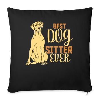 Meilleur Dog Sitter Ever Dog Dog Sitting - Housse de coussin décorative 45 x 45 cm - noir - Devant