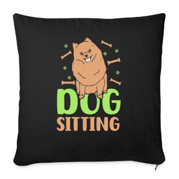 Dog Sitting Dog Sitter Dog Sitting Dog - Sofa pillowcase 17,3'' x 17,3'' (45 x 45 cm) - black - Front