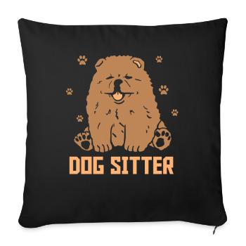 Dog Sitter Dog Sitting Dog Sitting - Sofa pillowcase 17,3'' x 17,3'' (45 x 45 cm) - black - Front
