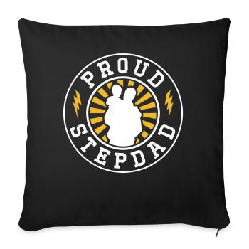 Beau-père fier Beau-père Beau-père Fête des pères - Housse de coussin décorative 45 x 45 cm - noir - Devant