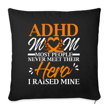TDAH Maman Sensibilisation au TDAH Emrbace Neurodiversité - Housse de coussin décorative 45 x 45 cm - noir - Devant