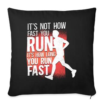 Running Runner Half Marathon - Sofakissenbezug 45 x 45 cm - Schwarz - Vorne