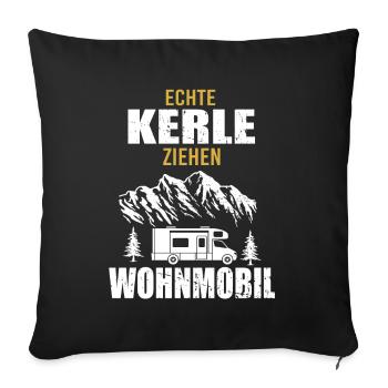 Wohnmobil Camping Zubehör - Sofakissenbezug 45 x 45 cm - Schwarz - Vorne