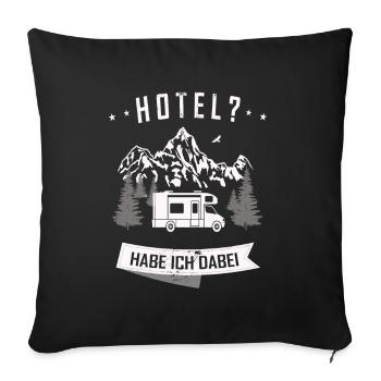 Wohnmobil Camping Zubehör - Sofakissenbezug 45 x 45 cm - Schwarz - Vorne