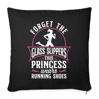 Running Runner Semi-Marathon Fille - Housse de coussin décorative 45 x 45 cm - noir - Devant