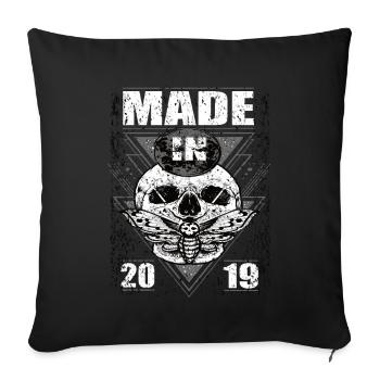 Made in 2019 Vintage Retro Limited Edition - Sofa pillowcase 17,3'' x 17,3'' (45 x 45 cm) - black - Front