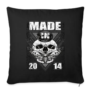 Fabriqué en 2014 Vintage Retro Limited Edition - Housse de coussin décorative 45 x 45 cm - noir - Devant