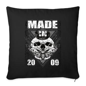 Made in 2009 Vintage Retro Limited Edition - Sofa pillowcase 17,3'' x 17,3'' (45 x 45 cm) - black - Front