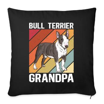 Bull Terrier Grand-père Chien Propriétaire de chien Cadeau - Housse de coussin décorative 45 x 45 cm - noir - Devant