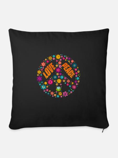 Hippie - Sofakissenbezug 45 x 45 cm - Schwarz