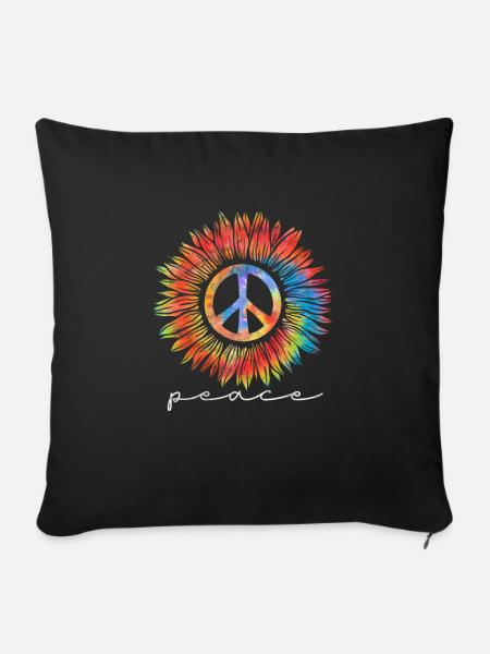 Hippie - Sofakissenbezug 45 x 45 cm - Schwarz