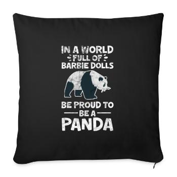 Panda - Housse de coussin décorative 45 x 45 cm - noir - Devant