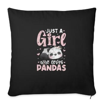 Panda - Housse de coussin décorative 45 x 45 cm - noir - Devant