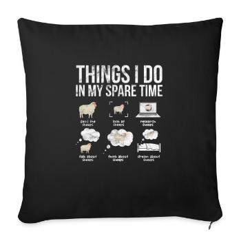 Sheep Sheep Farm Animal Sheep Goat Gift - Sofa pillowcase 17,3'' x 17,3'' (45 x 45 cm) - black - Front