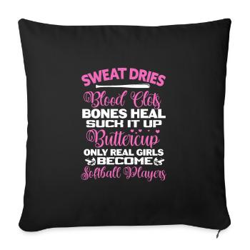 Joueur de softball Baseball Sport Pitcher Cadeau - Housse de coussin décorative 45 x 45 cm - noir - Devant