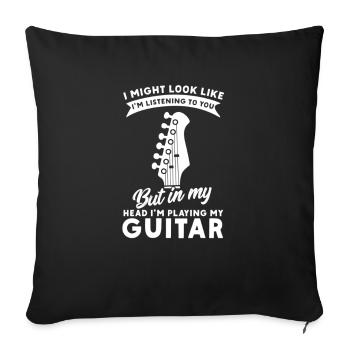 Guitare électrique Guitariste Guitare acoustique Musicien - Housse de coussin décorative 45 x 45 cm - noir - Devant