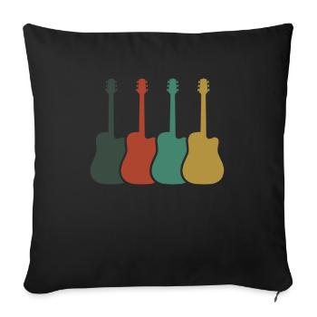 Guitare électrique Guitariste Guitare acoustique Musicien - Housse de coussin décorative 45 x 45 cm - noir - Devant