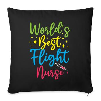 The Best Flight Nurse in the World Flight Doctor - Sofa pillowcase 17,3'' x 17,3'' (45 x 45 cm) - black - Front