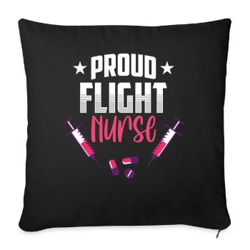 Stolze Flight Nurse Beruf Flugkrankenschwester - Sofakissenbezug 45 x 45 cm - Schwarz - Vorne