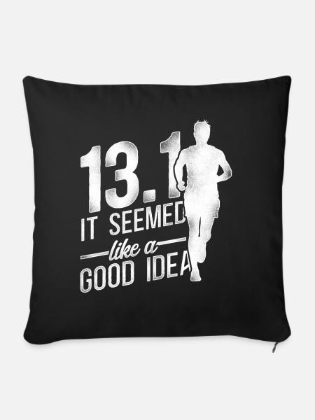 Running Runner Half Marathon Half - Sofakissenbezug 45 x 45 cm - Schwarz