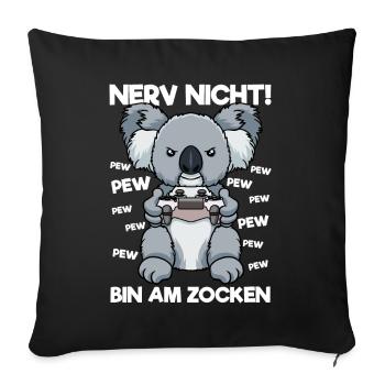 Nerve not am at gaming gaming koala - Sofa pillowcase 17,3'' x 17,3'' (45 x 45 cm) - black - Front