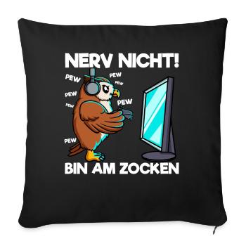 Nerf pas je suis à gaming gaming owl - Housse de coussin décorative 45 x 45 cm - noir - Devant